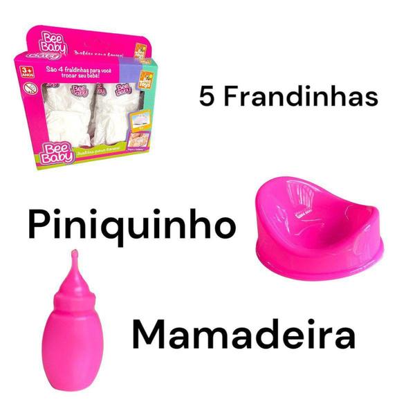 Imagem de Boneca Bebe Faz Xixi  Siliconada Realista Fraldinha Menina - Bee Toys