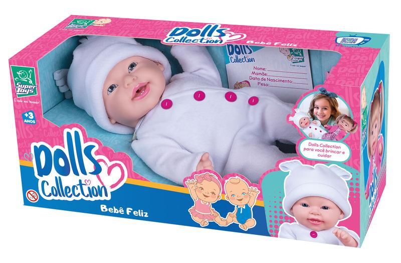 Imagem de Boneca Bebe Feliz Dolls Collection Supertoys