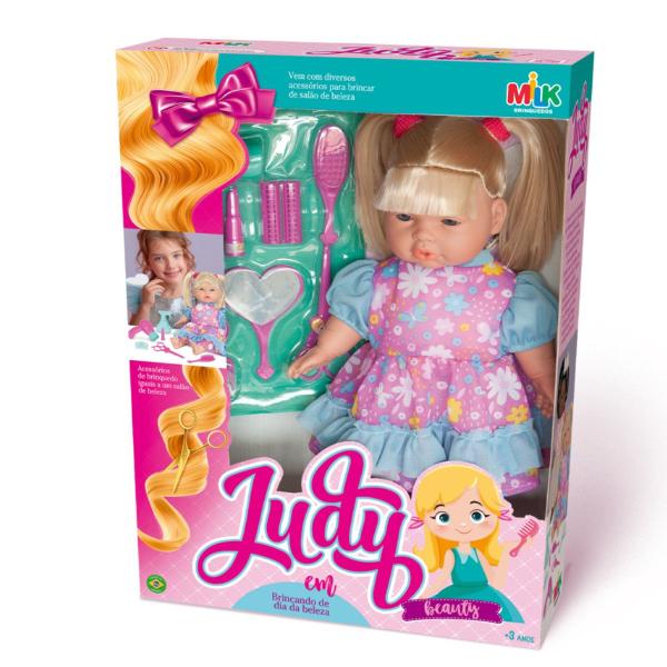 Imagem de Boneca Bebê Infantil Judy Loira Beleza Beauty + Carrinho