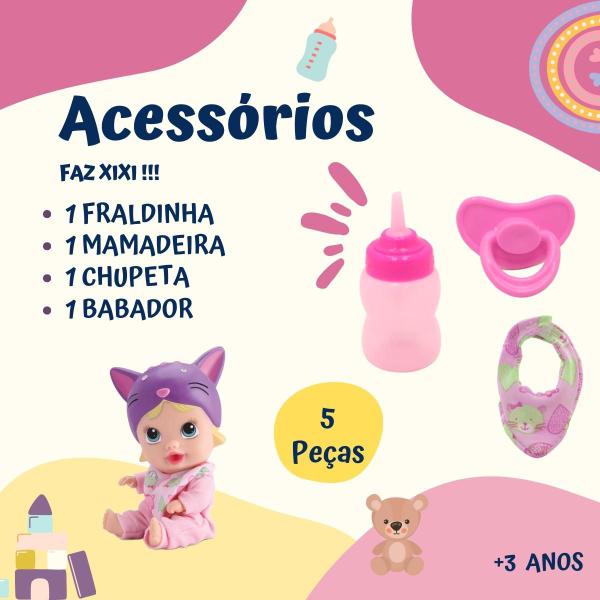 Imagem de Boneca Bebê Little Dolls Alive Soninho Faz Xixi - Divertoys