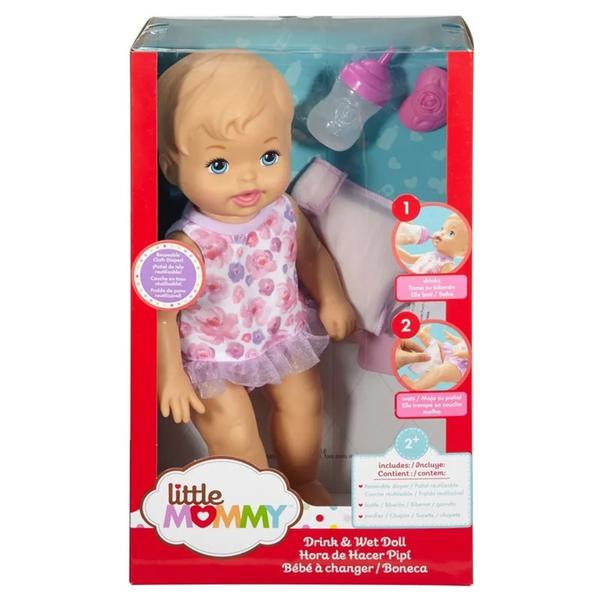 Imagem de Boneca Bebê Little Mommy Faz Xixi com Vestido Florido Mattel