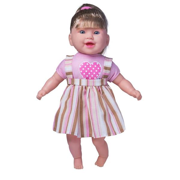 Imagem de Boneca Bebê Macia C/ Som Fala Frases + Chupeta Menina 40Cm