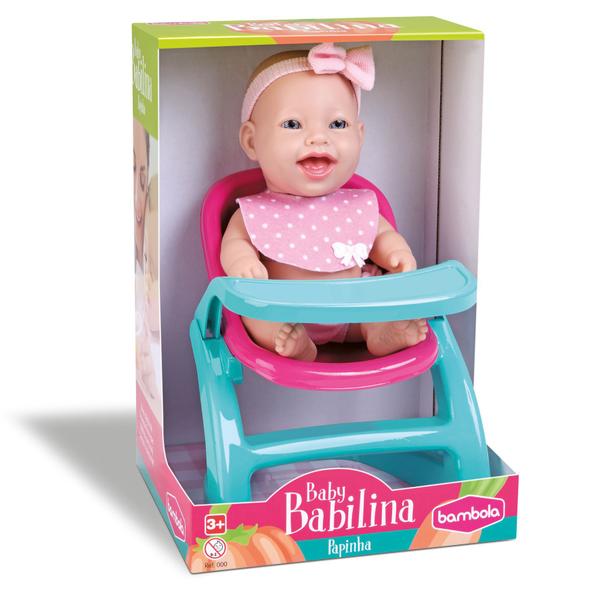 Imagem de Boneca Bebê Mini Babilina Cadeirão De Papinha - Bambola