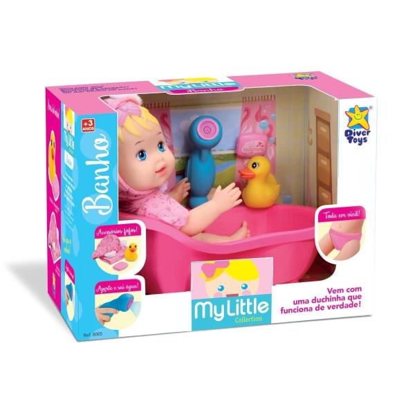 Imagem de Boneca Bebe My Little Collection Banho Divertoys Menina