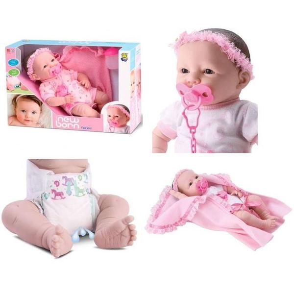 Imagem de Boneca bebê newborn faz xixi com acessórios divertoys