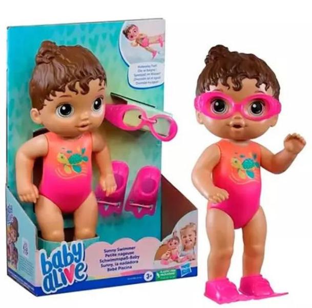 Imagem de Boneca  bebe piscina morena f8141   430581