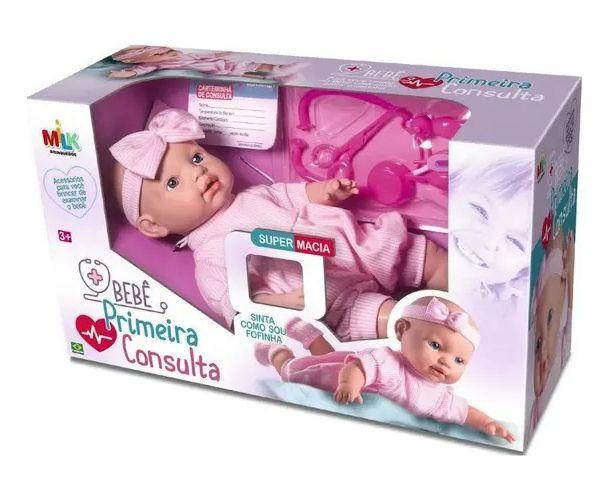 Imagem de Boneca Bebê Primeira Consulta Com Kit Médico 393 Milk