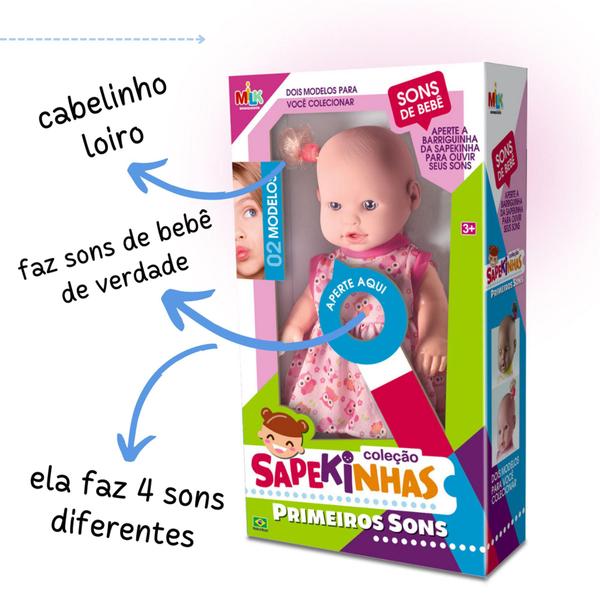 Imagem de Boneca bebe que fala brinquedo chora ri da risada fala mamae e papai bebezao falante nenem bonecona