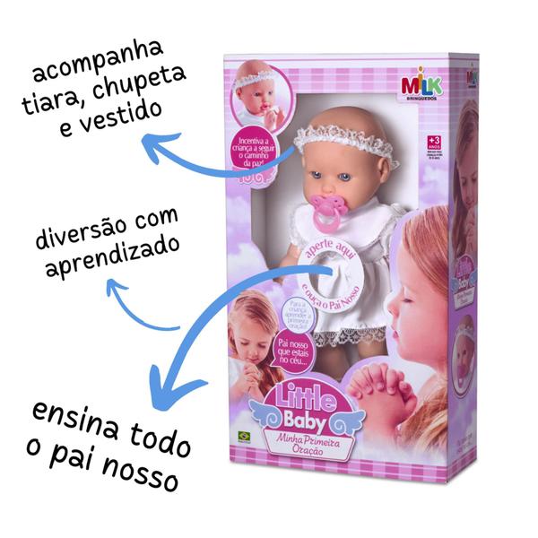 Imagem de Boneca bebe que fala brinquedo infantil reza ora pai nosso boneco falante menina nenem bb educativo