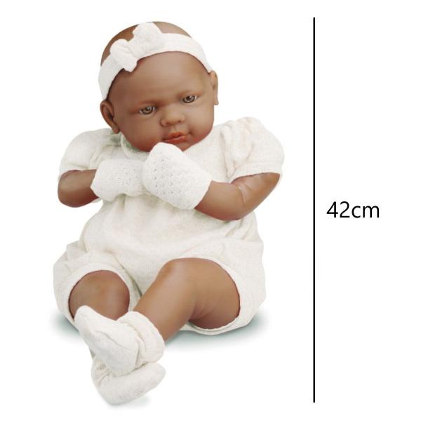 Imagem de Boneca Bebê Real Negra Realista Reborn 42cm C/ Bolsinha Baby