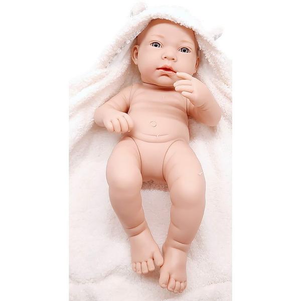Imagem de Boneca Bebê Realista Baby So Lovely Grande 38cm com Toalha e Toca Rosa 209-4 - Dorémi