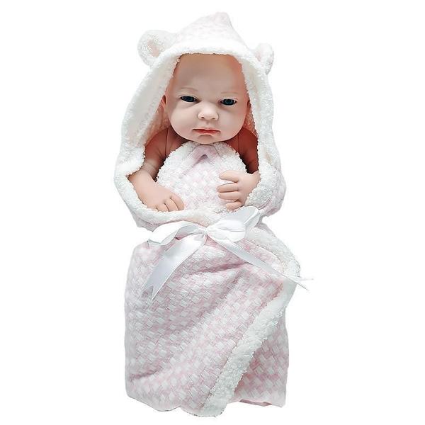 Imagem de Boneca Bebê Realista Baby So Lovely Grande 38Cm Toalha E