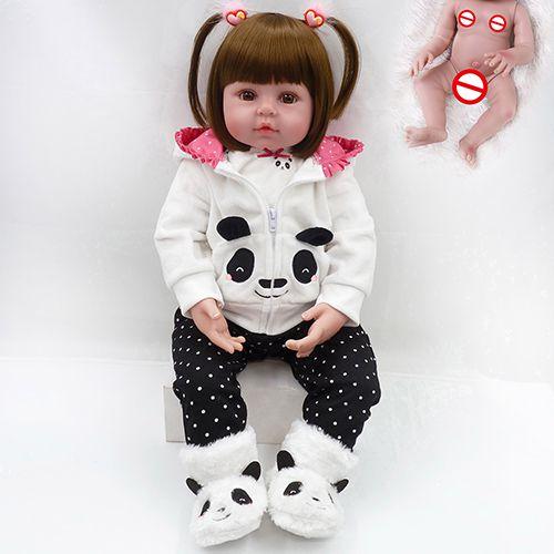 Imagem de Boneca Bebê Reborn 48cm Eva Panda Lançamento