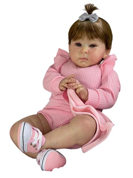 Imagem de Boneca Bebê Reborn Ana Dolls 50cm Vinil Silicone