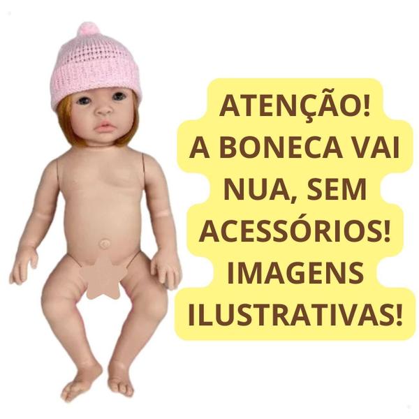 Imagem de Boneca Bebê Reborn Baby Kiss Ruiva Corpo Inteiro Silicone