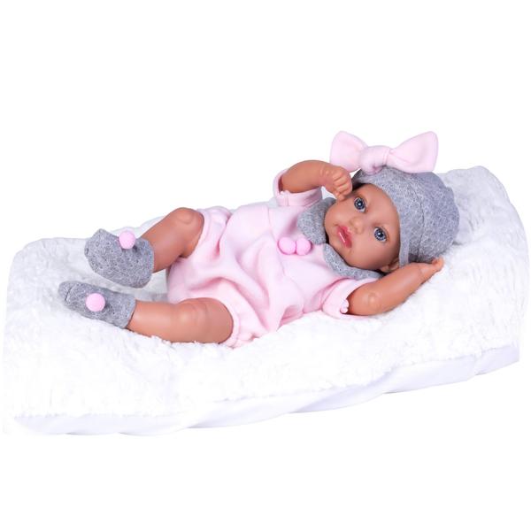 Imagem de Boneca Bebê Reborn Boutique Dolls Macacão Rosa Vinil Macio - Super Toys