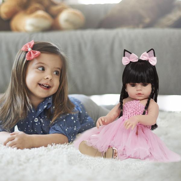 Boneca Bebê Reborn Coelhinha 46cm Vinil Siliconado Atóxico - Cegonha Reborn Dolls Imagem de Boneca Bebê Reborn Coelhinha 46cm Vinil Siliconado Atóxico