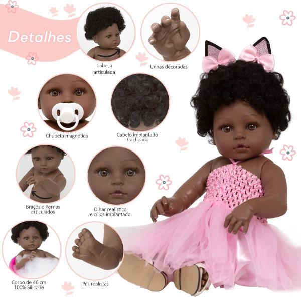 Boneca Bebê Reborn Coelhinha - Marrom, Vinil 46cm - Cegonha Reborn Dolls Imagem de Boneca Bebê Reborn Coelhinha - Marrom, Vinil 46cm