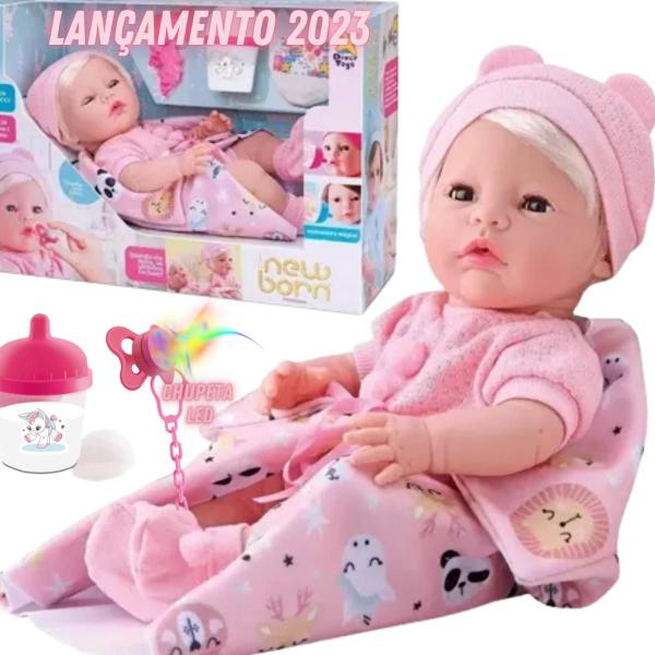 Imagem de Boneca Bebê Reborn Diver Premium Chupetinha Led Mágica 8153