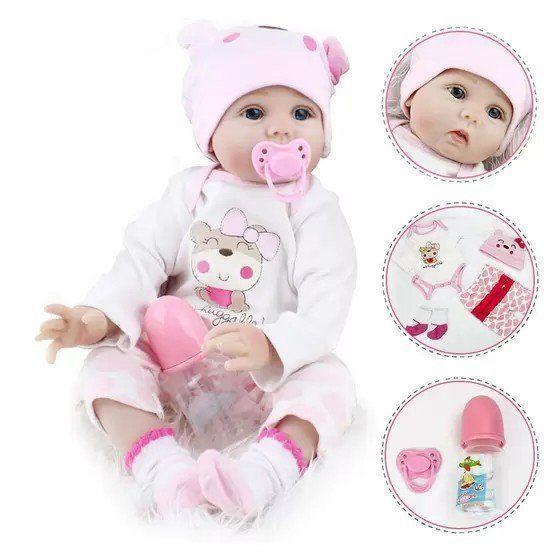 Boneca Bebe Reborn Laura Baby Daylin 100% Vinil R.818 Shiny Toys Imagem de Boneca Bebe Reborn Laura Baby Daylin 100% Vinil R.818 Shiny Toys