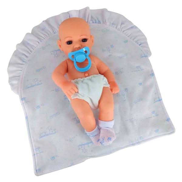 Imagem de Boneca Bebê Reborn Laura Baby Mini Lino 100% Vinil Com Carteira de Vacinação e outros Acessórios Shiny Toys