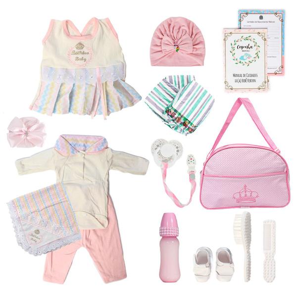 Boneca Bebe Reborn Luxo Realista Corpo de Silicone Com Itens