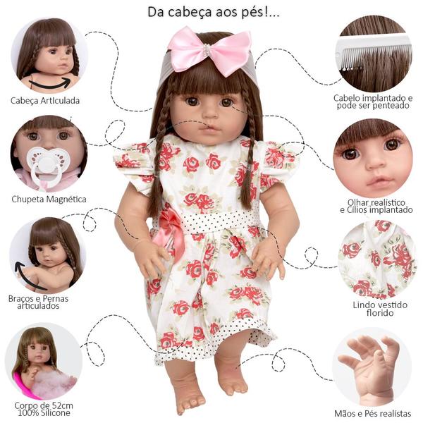 Imagem de Boneca Bebê Reborn Menina Barata + 14 Itens Envio Imediato