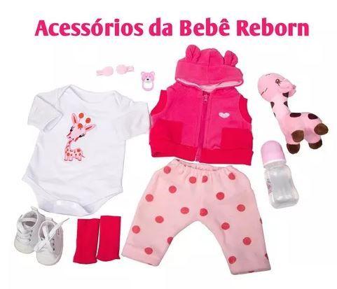 Imagem de Boneca Bebê Reborn Menina Girafa 48cm Produto No Brasil