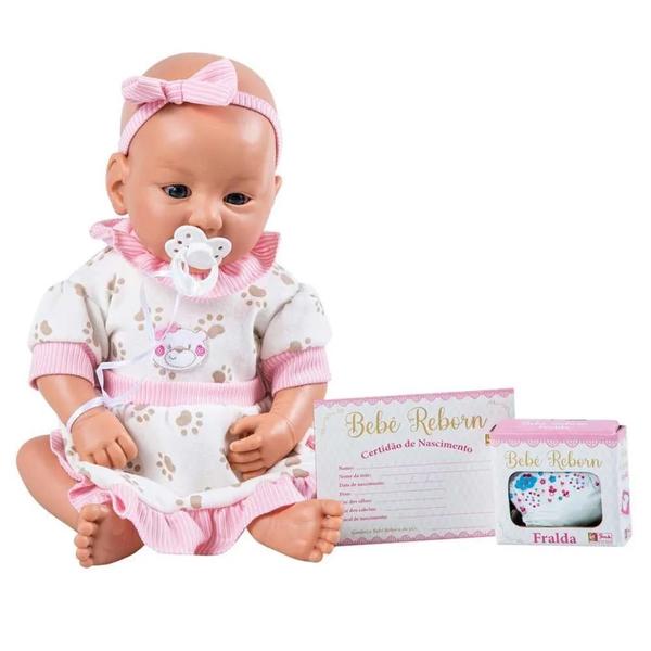 Boneca Bebê Reborn - Menina - Rosa - 39 cm - Brink Model Imagem de Boneca Bebê Reborn - Menina - Rosa - 39 cm - Brink Model