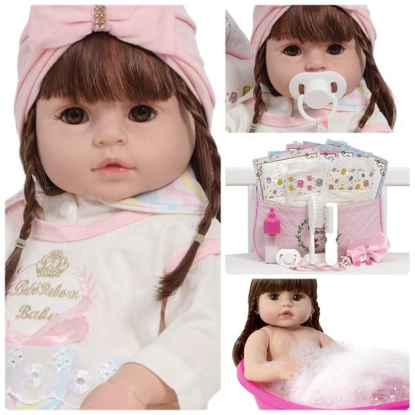 Boneca Bebe Reborn Menina Turbante Silicone Barata Realista