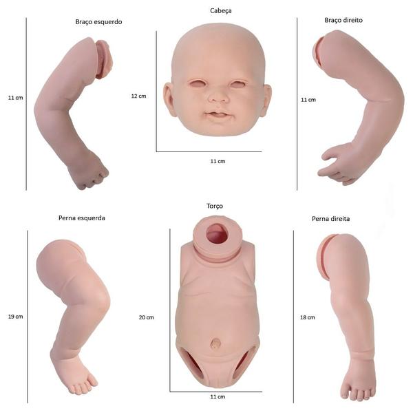 Imagem de Boneca Bebe Reborn Molde Lara Menina Com Torso Translúcido