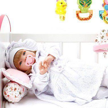 Imagem de Boneca Bebe Reborn Nara Branco Cegonha Reborn Dolls