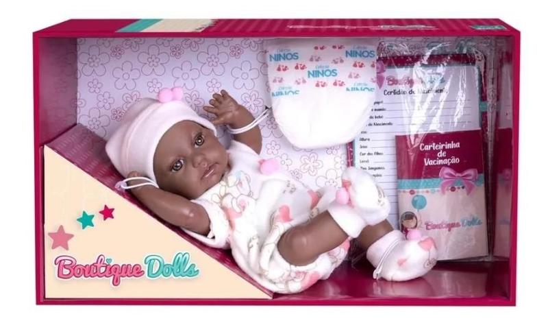 Imagem de Boneca Bebê Reborn Negra Super Realista + Acess - Supertoys