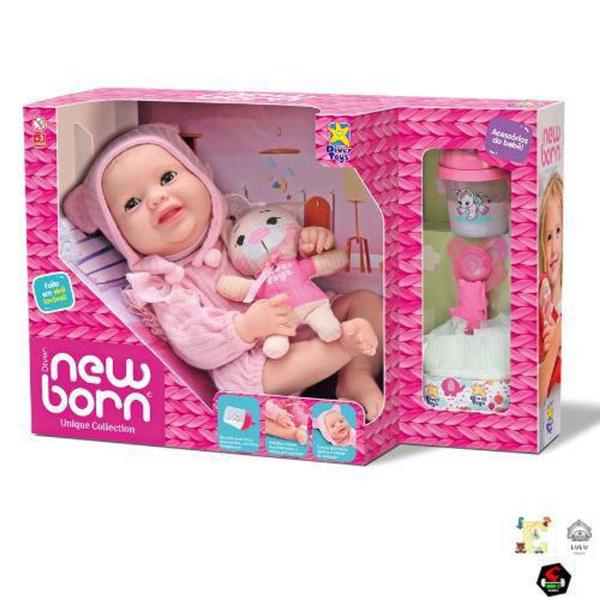 Imagem de Boneca Bebe Reborn NewBorn - Abre e fecha os olhos-c/ursinho - Divertoys