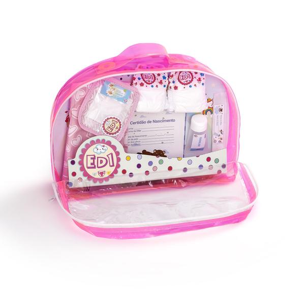 Imagem de Boneca Bebe reborn pequena com Kit recém nascido Bolsa maternidade ED1 Brinquedos