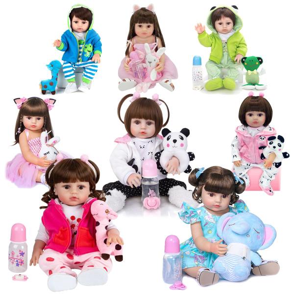 Boneca Bebê Reborn Realista Brastoy Silicone Conjunto de Roupa Chupeta Mamadeira e Pelúcia Imagem de Boneca Bebê Reborn Realista Brastoy Silicone Conjunto de Roupa Chupeta Mamadeira e Pelúcia