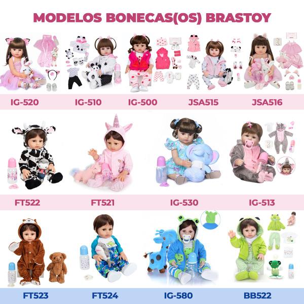 Boneca Bebê Reborn Realista Brastoy Silicone Conjunto de Roupa Chupeta Mamadeira e Pelúcia Imagem de Boneca Bebê Reborn Realista Brastoy Silicone Conjunto de Roupa Chupeta Mamadeira e Pelúcia