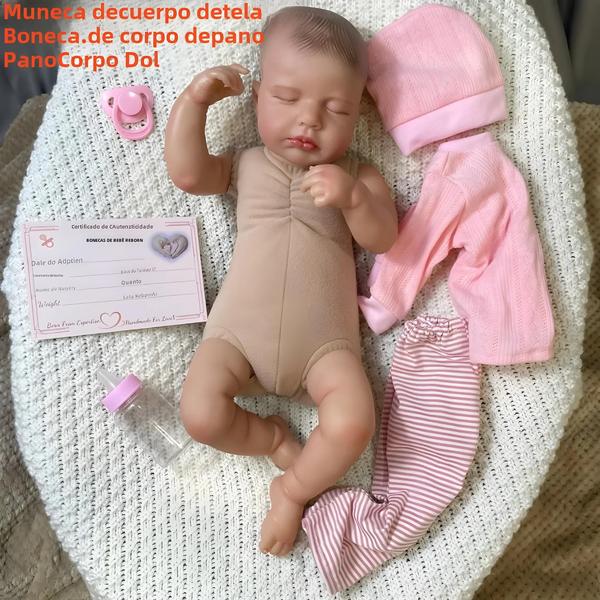 Imagem de Boneca Bebê Reborn Realista De 20 Polegadas LouLou 3D Pele Vinil Recém-nascido Menina Brinquedo