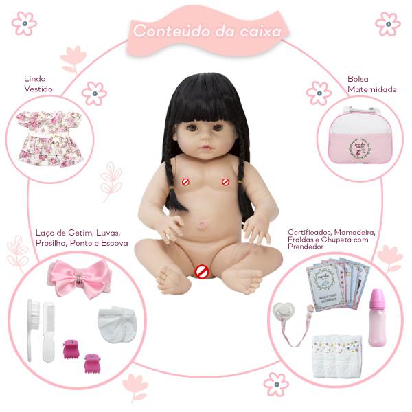Boneca Bebê Reborn Realista Vários Itens E Bolsa Maternidade - Cegonha Reborn Dolls Imagem de Boneca Bebê Reborn Realista Vários Itens E Bolsa Maternidade