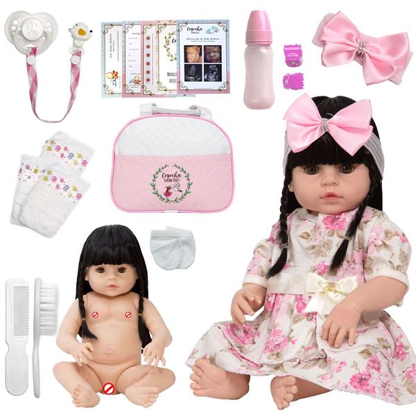 Boneca Bebê Reborn Realista Vários Itens E Bolsa Maternidade - Cegonha Reborn Dolls Imagem de Boneca Bebê Reborn Realista Vários Itens E Bolsa Maternidade