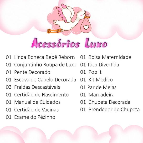 Boneca Bebe Reborn Sonho de Amor Silicone e Enxoval Luxo - Cegonha Reborn Dolls Imagem de Boneca Bebe Reborn Sonho de Amor Silicone e Enxoval Luxo