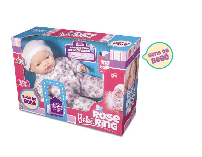 Imagem de Boneca Bebe Rose Ring Som de Bebe Carteirinha de Vacinação