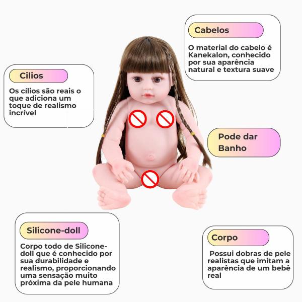 Imagem de Boneca Bebe Sweetie Reborn (R) Coelhinha Silicone Doll- 48cm