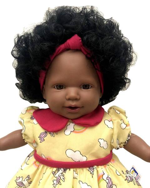 Imagem de Boneca Bebê Tayla Negra Cabelo Black Power Afro - Acompanha Acessórios Mamadeira Mágica Certidão De Nascimento E Sapatinhos - Cotiplás Brinquedos