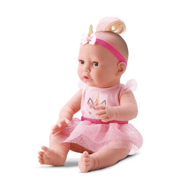 Imagem de Boneca Bebê Unicórnio New Born Reborn 32cm C/ Mamadeira