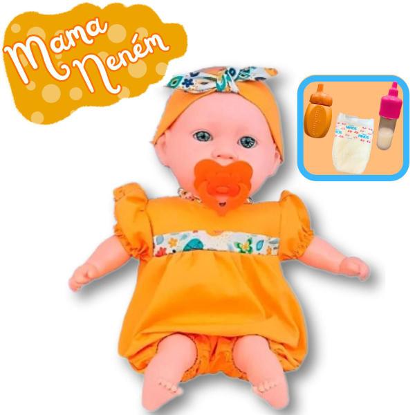 Imagem de Boneca Bebezão Infantil Com Acessórios Chupeta Mamadeira Mágica 44cm Mama Neném Brinquedos Super Toys