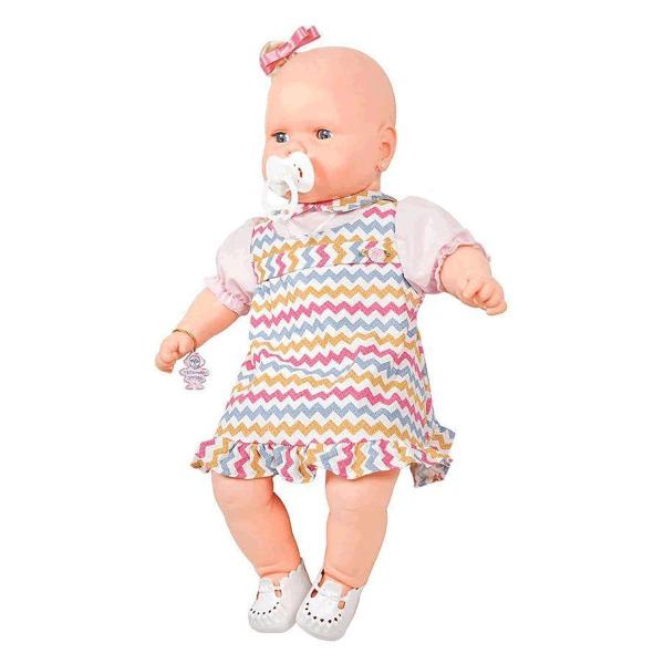 Imagem de Boneca Bebezinho Vestido Listras Coloridas Estrela 49cm