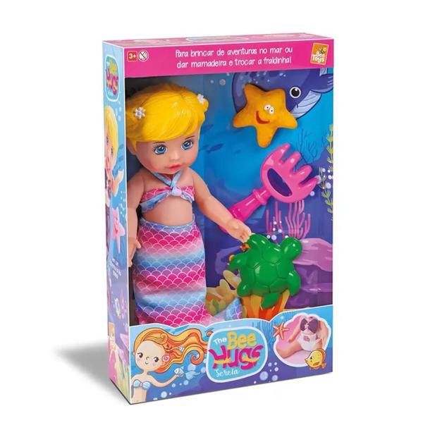 Imagem de Boneca Bee Hugs Sereia com Acessórios Praia Meninas Brinquedo