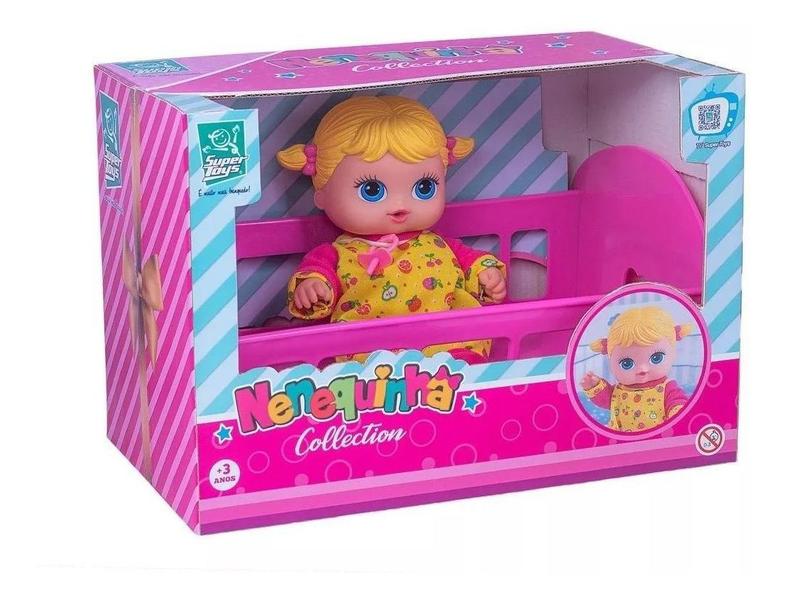 Imagem de Boneca+berçinho nenequinha collection supertoys