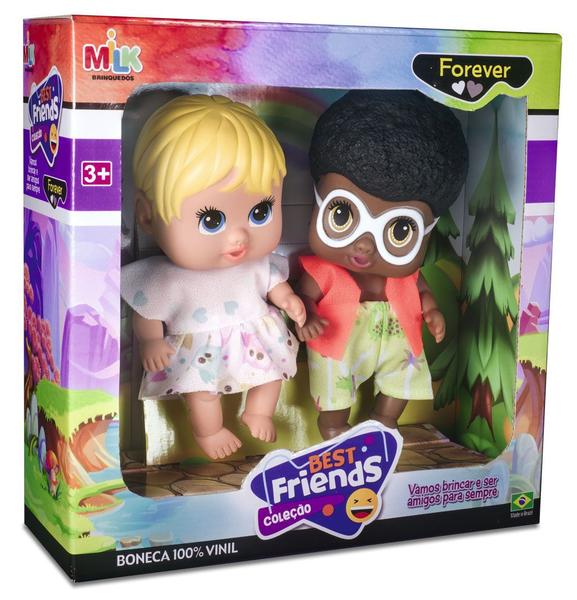 Boneca Best Friend Forever BFF Menino Negro Menina Loira 568 - Milk Imagem de Boneca Best Friend Forever BFF Menino Negro Menina Loira 568